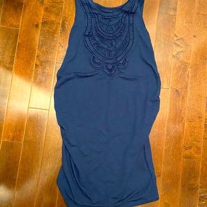 Adorable navy maternity dress!
